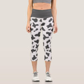 Leggings Capri Vache blanche mignonne Imprimer Motif de vache tac (Recto)