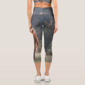 Leggings Capri Vache de Highland calvaire herbe d'automne monogra (Verso)