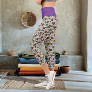 Leggings Capri Vache écossaise des Highlands Thistle celtique vio