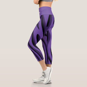 Leggings Capri Vague 3D Zebra Soft Purple Luxe