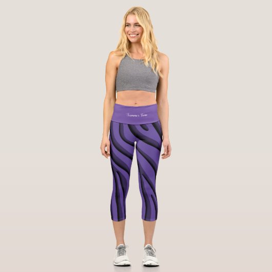 Leggings Capri Vague 3D Zebra Soft Purple Luxe (Recto)