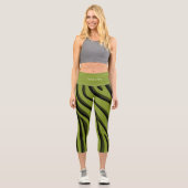 Leggings Capri Vague 3D Zebra Soft Vert Luxe (Recto)