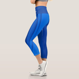 Leggings Capri Vague Bleue Douce De Luxe