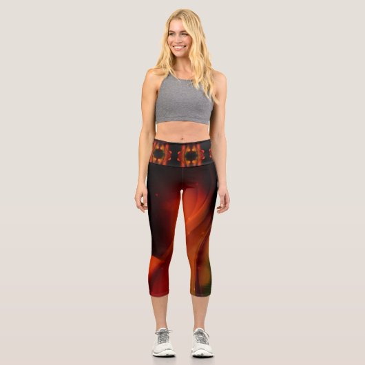 Leggings Capri Vague de feu (Recto)