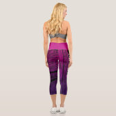 Leggings Capri Vague rose et violet personnalisée (Verso)