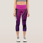 Leggings Capri Vague rose et violet personnalisée (Recto)