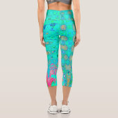 Leggings Capri Vagues Atomiques Abstraites Rétro Groovy Arc-en-Ci (Verso)
