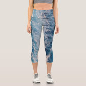 Leggings Capri Vagues bleu océan (Recto)