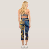 Leggings Capri Vagues bleues et or (Verso)