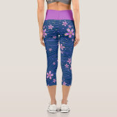 Leggings Capri Vagues de fleurs de cerisier (Verso)