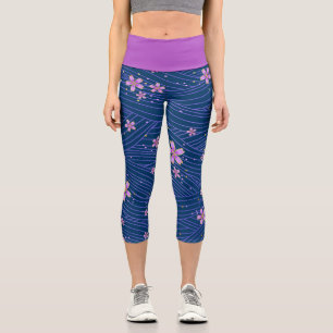 Leggings Capri Vagues de fleurs de cerisier