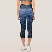 Leggings Capri Vagues de la mer bleue profonde (Verso)