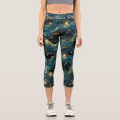Leggings Capri Vagues stellaires : Flux cosmique et conception no (Recto)