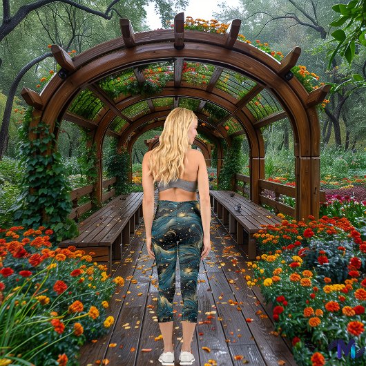 Leggings Capri Vagues stellaires : Flux cosmique et conception no