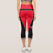 Leggings Capri Valentines Jour Rouge et Noir Capris Haut Taille (Verso)