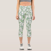 Leggings Capri Végétation tropicale moderne Vieux feuillage vert  (Recto)