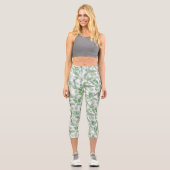 Leggings Capri Végétation tropicale moderne Vieux feuillage vert  (Recto)