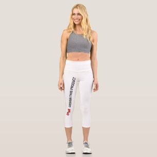 Leggings Capri VENTE ! Capris haut taille - Blanc - Personnalisé