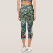 LEGGINGS CAPRI VERDURE, ANIMAUX FORESTIERS, PEACOCK EN VERT FLORA (Verso)