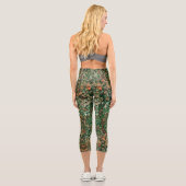 Leggings Capri VERDURE, ANIMAUX FORESTIERS Pheasant, Fox, Vert Fl (Verso)