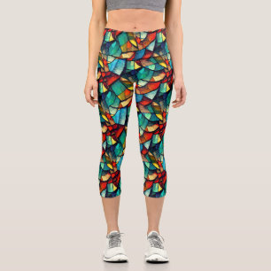 Leggings Capri Verre coloré en verre coloré Abstraction