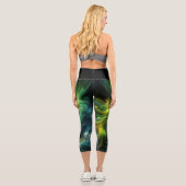 Leggings Capri Vert brillant Abstrait moderne (Verso)