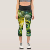 Leggings Capri Vert brillant Abstrait moderne (Recto)