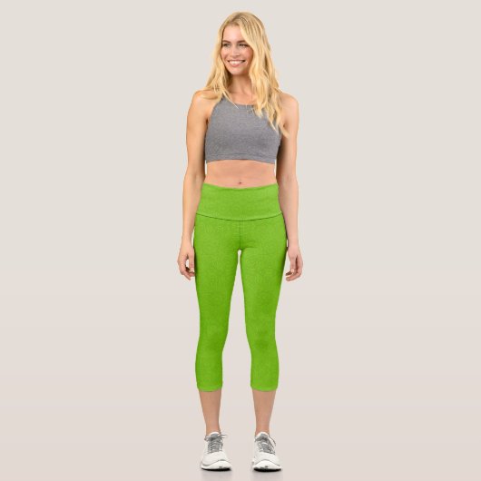 Leggings Capri Vert citron (Recto)