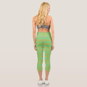 Leggings Capri Vert clair et Motif orange (Verso)