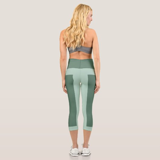 Leggings Capri Vert foncé et vert pastel (Verso)