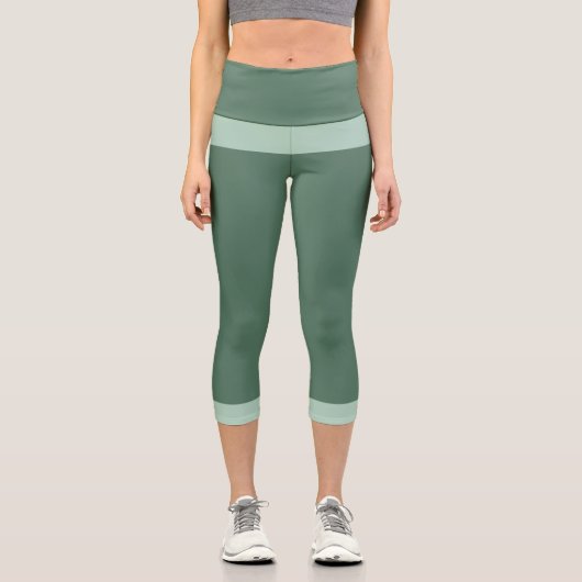 Leggings Capri Vert foncé et vert pastel (Recto)
