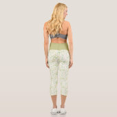 Leggings Capri Vert Jaune Nature Fern Feuille Motif sur blanc (Verso)