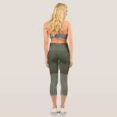 Leggings Capri Vert Moss Deux Tons - Personnalisab (Verso)