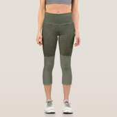 Leggings Capri Vert Moss Deux Tons - Personnalisab (Recto)