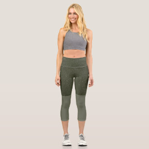 Leggings Capri Vert Moss Deux Tons - Personnalisab
