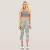 Leggings Capri Vert pastel multicolore grès (Recto)
