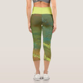 Leggings Capri Vert terrestre, ondulé, fond bronzé (Verso)