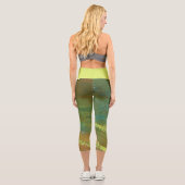 Leggings Capri Vert terrestre, ondulé, fond bronzé (Verso)