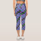 Leggings Capri Vert turquoise violet Design abstrait (Verso)