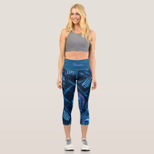 Leggings Capri Vêtements actifs Néon Déesse Grecque   Athéna Futu