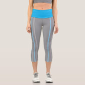 Leggings Capri Vêtements Murugi azur Bandes Hautes Taille (Recto)