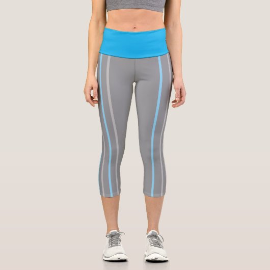 Leggings Capri Vêtements Murugi azur Bandes Hautes Taille (Recto)