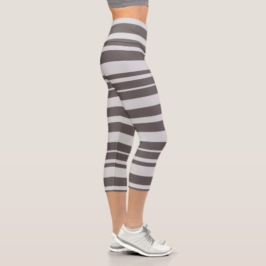 Leggings Capri Vêtements pour femmes d'été gris rayé (Droite)