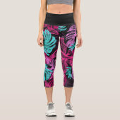 Leggings Capri Vibes des îles tropicales | Capris Taille haute (Recto)