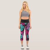 Leggings Capri Vibes des îles tropicales | Capris Taille haute (Recto)