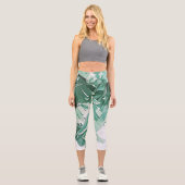 Leggings Capri Vibes d'été Banana Feuilles vert pâle (Recto)