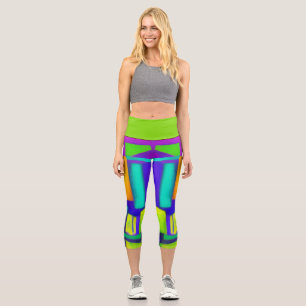 Leggings Capri Vibes électriques Dreams Art Vintage élégant