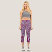 Leggings Capri Vibrant brillant Super trippy fractionner l'art fr (Recto)