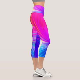 Leggings Capri Vibrant Color Aesthetic Pattern