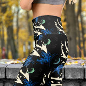 Leggings Capri Vibrant Dragon Noir Slash Motif Yoga